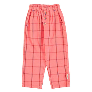 Брюки Piupiuchick "Pink Checkered Unisex", ягодный сорбет, 3 года