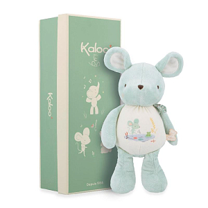 Мягкая развивающая игрушка Kaloo "Mouse", серия "Petites Chansons", голубая, 28 см