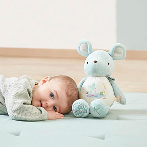 Мягкая развивающая игрушка Kaloo "Mouse", серия "Petites Chansons", голубая, 28 см