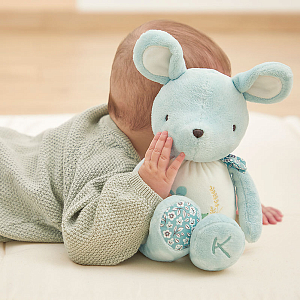 Мягкая развивающая игрушка Kaloo "Mouse", серия "Petites Chansons", голубая, 28 см
