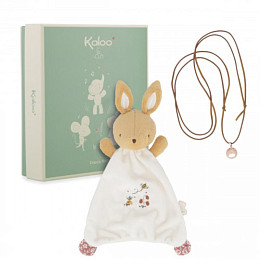 Игрушка-комфортер с подвеской Kaloo "Rabbit", серия "Petites Chansons", коричневый, 28 см