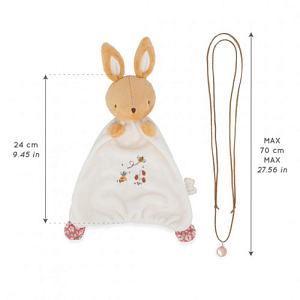 Игрушка-комфортер с подвеской Kaloo "Rabbit", серия "Petites Chansons", коричневый, 28 см