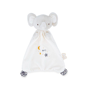 Игрушка-комфортер с подвеской Kaloo "Elephant", серия "Petites Chansons", серая, 28 см
