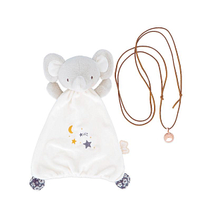 Игрушка-комфортер с подвеской Kaloo "Elephant", серия "Petites Chansons", серая, 28 см