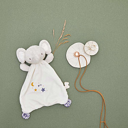 Игрушка-комфортер с подвеской Kaloo "Elephant", серия "Petites Chansons", серая, 28 см