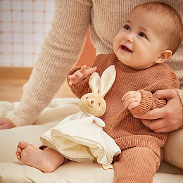 Игрушка-комфортер Kaloo "Кролик", серия "Intemporel", кремовый, 26 см