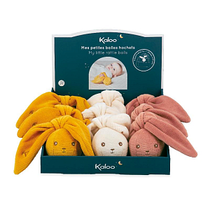 Мяч-погремушка текстильная Kaloo "My little rattle balls", серия "Lapinoo", охра, 6 см