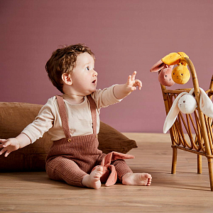 Мяч-погремушка текстильная Kaloo "My little rattle balls", серия "Lapinoo", терракотовая, 6 см