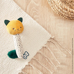 Текстильная погремушка Kaloo "My Soft", желтая, 14 см