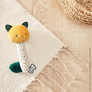 Текстильная погремушка Kaloo "My Soft", желтая, 14 см