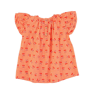 Платье Piupiuchick "Collar Cherries", коралловая вишня