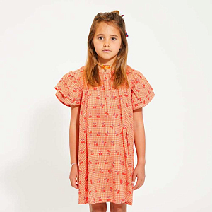 Платье Piupiuchick "Collar Cherries", коралловая вишня