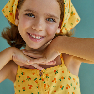 Сарафан Piupiuchick "Yellow Flowers", солнечное настроение