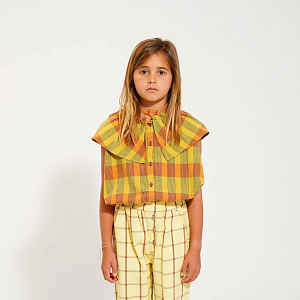 Блуза с отложным воротником Piupiuchick "Mustard Checkered", мускатный орех