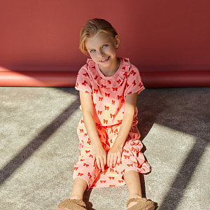 Блуза без рукавов плюшевая Piupiuchick "Terry Red Bows", банты на розовом