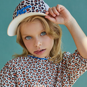 Блуза с объемными рукавами и бантом Piupiuchick "Animal", нежный леопард