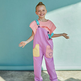 Комбинезон Piupiuchick "Multicolor Pastels", ванильно-клубничное мороженое