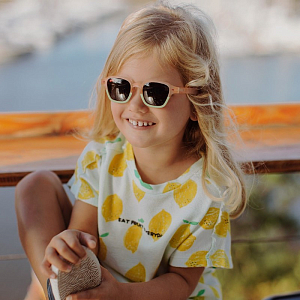 Солнцезащитные очки Hello Hossy "Mini Mia", розовый с зеленым