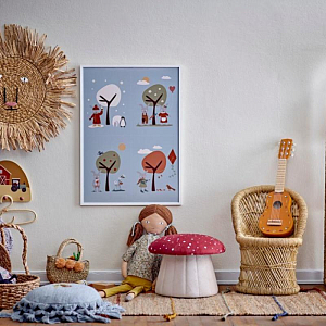 Пуф в виде мухомора Bloomingville MINI "Lue", красный