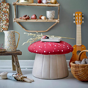 Пуф в виде мухомора Bloomingville MINI "Lue", красный