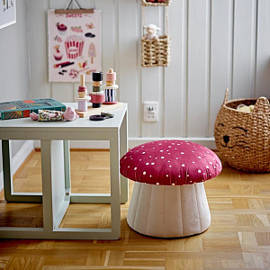 Пуф в виде мухомора Bloomingville MINI "Lue", красный