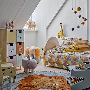 Скамейка в виде крокодила Bloomingville MINI "Arnie", серо-зеленая