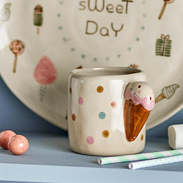 Кружка керамическая Bloomingville MINI "Creamy", кремовая, 255 мл