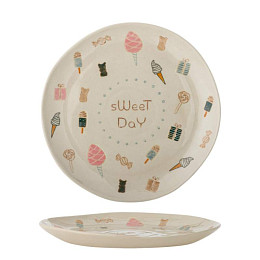 Тарелка керамическая Bloomingville MINI "Sweets", кремовая, 24 см