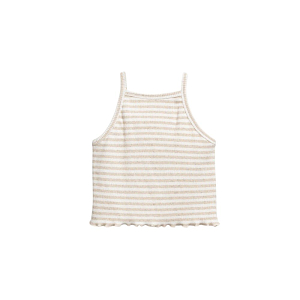 Топ в рубчик Play Up "Rib Gres", кремовая полоска