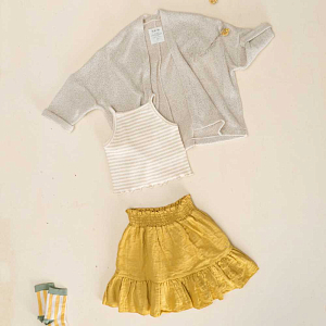 Топ в рубчик Play Up "Rib Gres", кремовая полоска