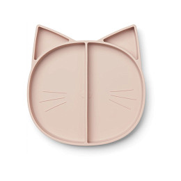 Детская тарелка с разделителями в виде кота Liewood, розовая (уцененный)