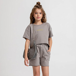 Костюм с шортами MIZA, серый