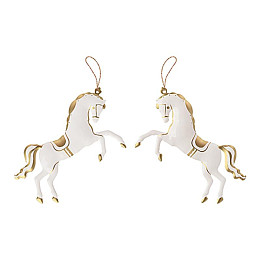 Елочная игрушка LUKNO "Лошадка-цирк", золотая