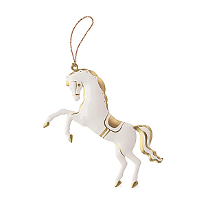 Елочная игрушка LUKNO "Лошадка-цирк", золотая