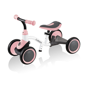 Каталка-беговел с ручкой GLOBBER "LEARNING BIKE" 3 в 1, бело-розовая