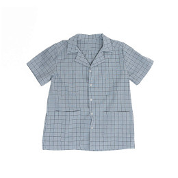 Костюм Nicletta, шорты и рубашка, серый в клетку