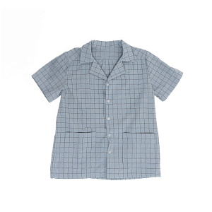 Костюм Nicletta, шорты и рубашка, серый в клетку