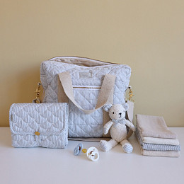 Сумка для мамы Cam Cam Copenhagen "Classic Stripes Blue", голубые полоски, средняя