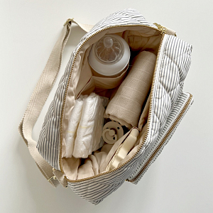 Сумка для мамы Cam Cam Copenhagen "Classic Stripes Blue", голубые полоски, маленькая