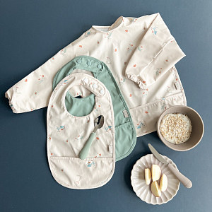 Детский нагрудник с рукавами Cam Cam Copenhagen "Bicycles", кремовый