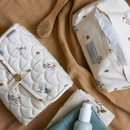 Контейнер для влажных салфеток Cam Cam Copenhagen "Bicycles", кремовый