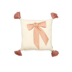 Подушка с вышивкой Cam Cam Copenhagen "Bows", кремовая, 35 х 35 см