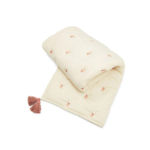 Одеяло с вышивкой Cam Cam Copenhagen "Bows", кремовое, 120 х 90 см