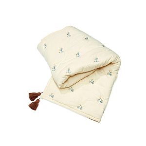 Одеяло с вышивкой Cam Cam Copenhagen "Bicycles", кремовое, 120 х 90 см