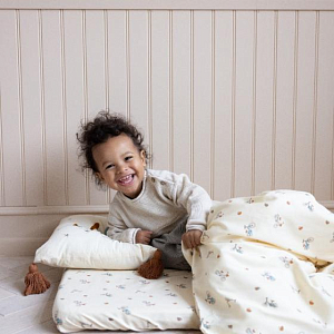 Подушка с вышивкой Cam Cam Copenhagen "Bicycle", кремовая, 35 х 35 см