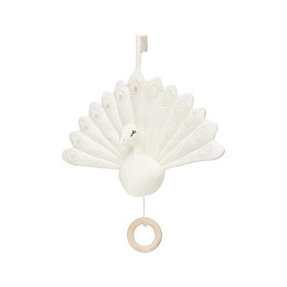 Подвесная музыкальная игрушка Cam Cam Copenhagen "Peacock", сливочный крем