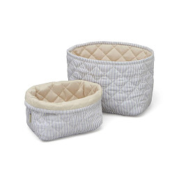 Набор стеганых корзин Cam Cam Copenhagen "Classic Stripes Blue Praline", 2 шт, голубые полоски