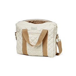 Сумка для мамы Cam Cam Copenhagen "Classic Stripes Camel", карамельные полоски, средняя