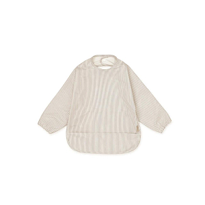 Детский нагрудник с рукавами Cam Cam Copenhagen "Classic Stripes Camel", карамельные полоски