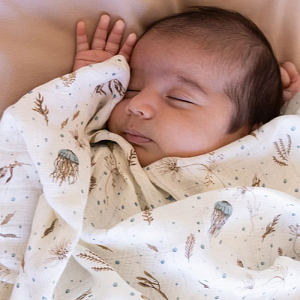 Пеленка Cam Cam Copenhagen "Sea Garden", морской мир, 120 x 120 см